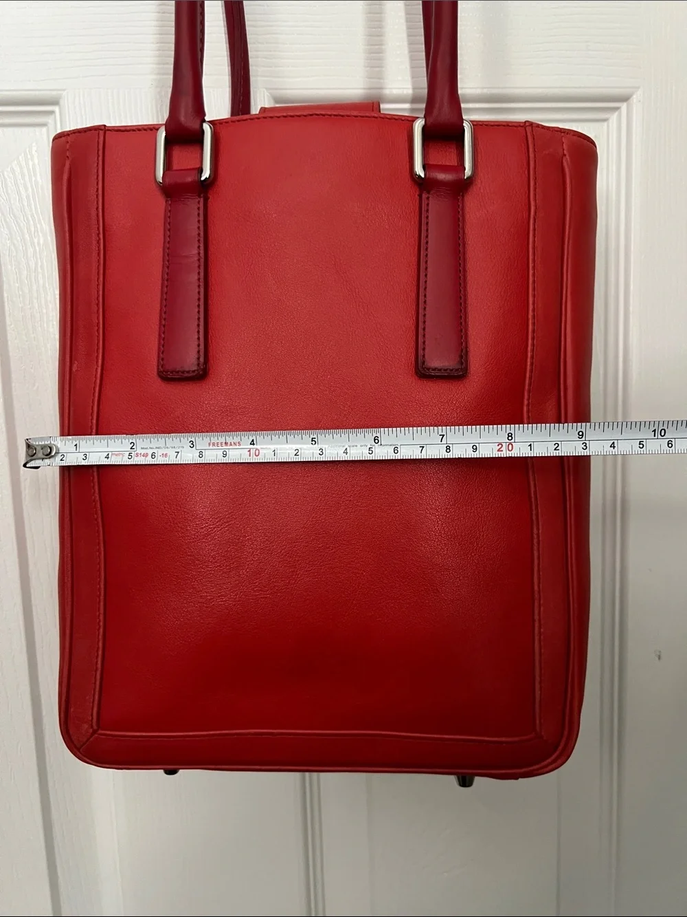 Coach Vintage Red Leather Bonnie Cashin Legacy Slim Tote, style 9422